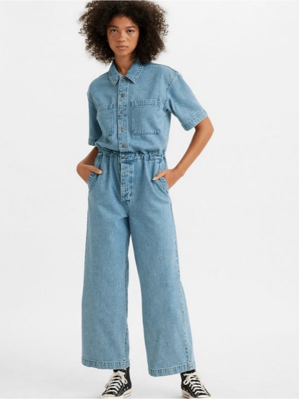 Levi’s shirt sleeve denim utility jumpsuit - size XS